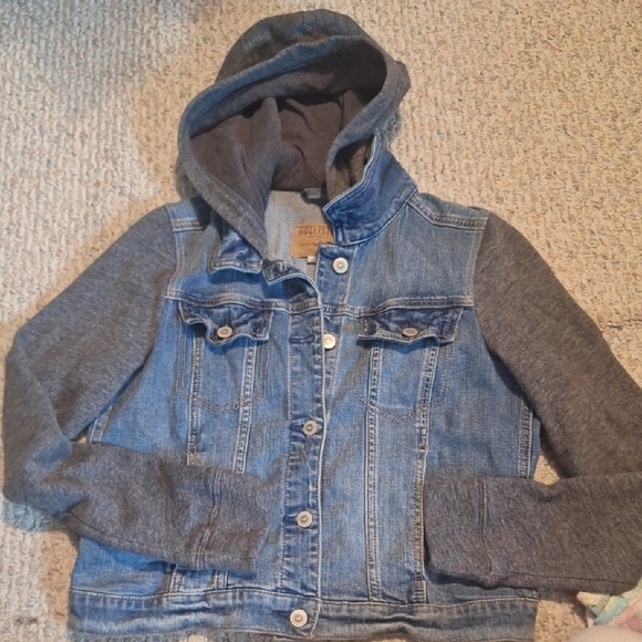 Hollister Other - Hollister Kids Blue Denim Jacket with Gray Sleeves